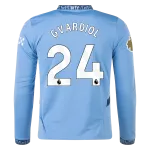 Men's Replica Gvardiol Manchester City Long Sleeve Home Jersey 24/25