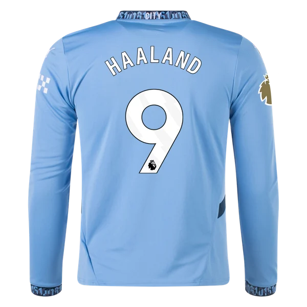 Men's Replica Haaland Manchester City Long Sleeve Home Jersey 24/25