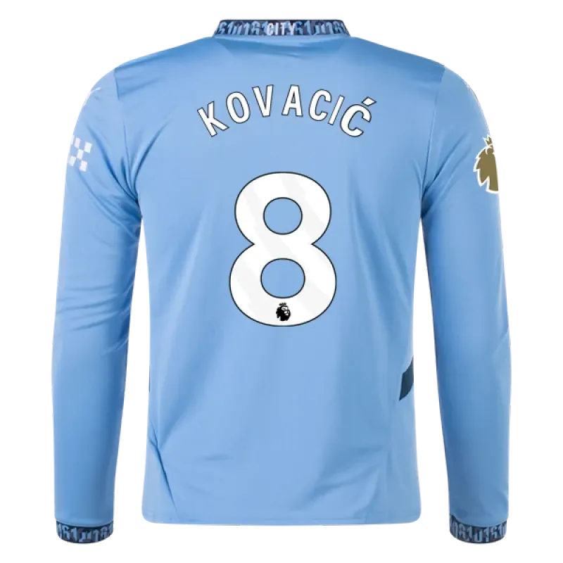 Men's Player Kovacic Manchester City Long Sleeve Home Jersey 24/25