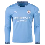Men's Replica Manchester City Long Sleeve Home Jersey 24/25