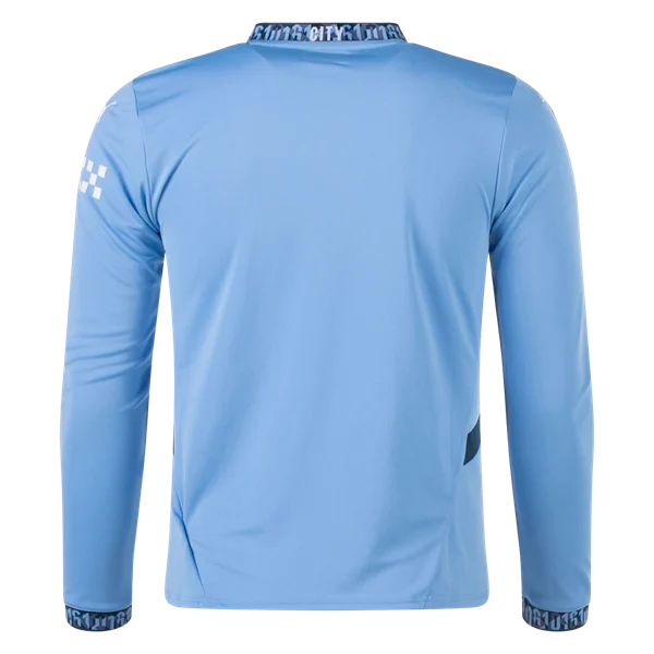 Men's Replica Manchester City Long Sleeve Home Jersey 24/25