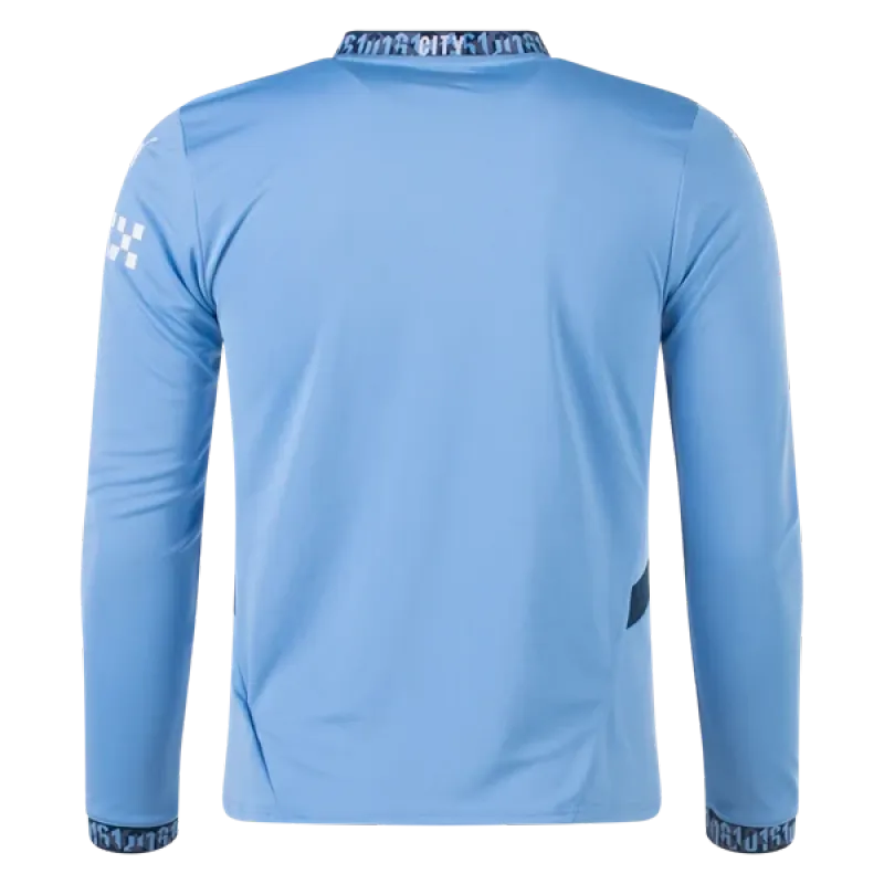 Men's Replica Manchester City Long Sleeve Home Jersey 24/25