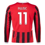 Men's Replica Pulisic AC Milan Long Sleeve Home Jersey 24/25