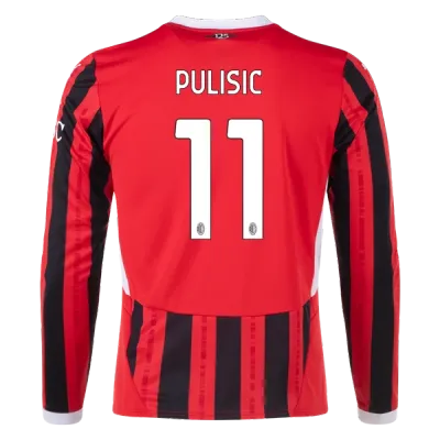 Men's Player Pulisic AC Milan Long Sleeve Home Jersey 24/25 01