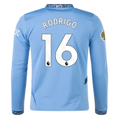 Men's Player Rodrigo Manchester City Long Sleeve Home Jersey 24/25 01