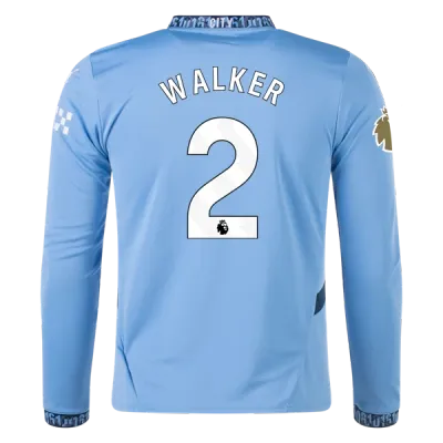 Men's Replica Walker Manchester City Long Sleeve Home Jersey 24/25 01