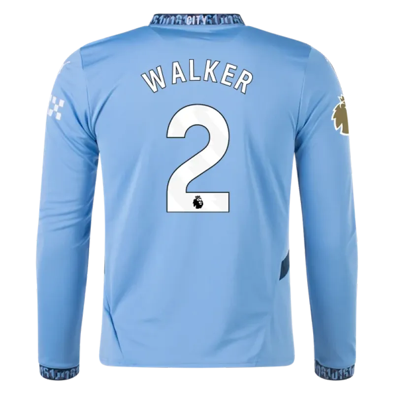 Men's Player Walker Manchester City Long Sleeve Home Jersey 24/25