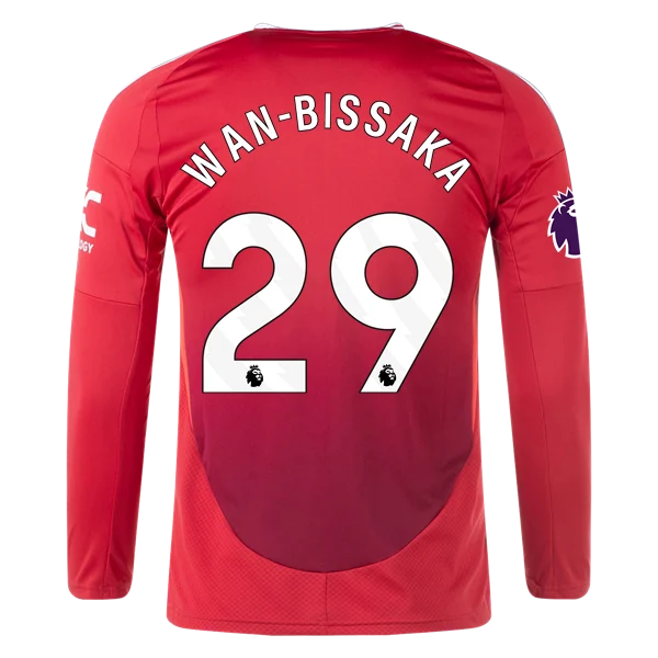 Aaron Wan-Bissaka Manchester United 24/25 Long Sleeve Home Jersey