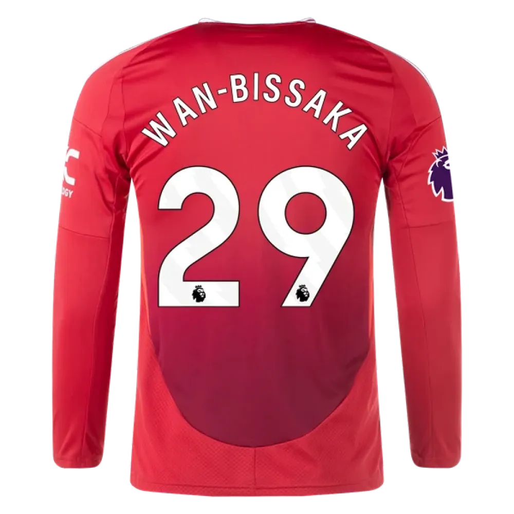 Aaron Wan-Bissaka Manchester United 24/25 Long Sleeve Home Jersey