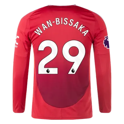 Aaron Wan-Bissaka Manchester United 24/25 Long Sleeve Home Jersey 01