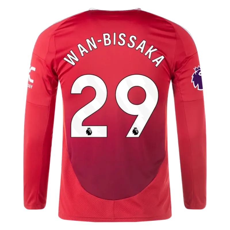 Aaron Wan-Bissaka Manchester United 24/25 Long Sleeve Home Jersey