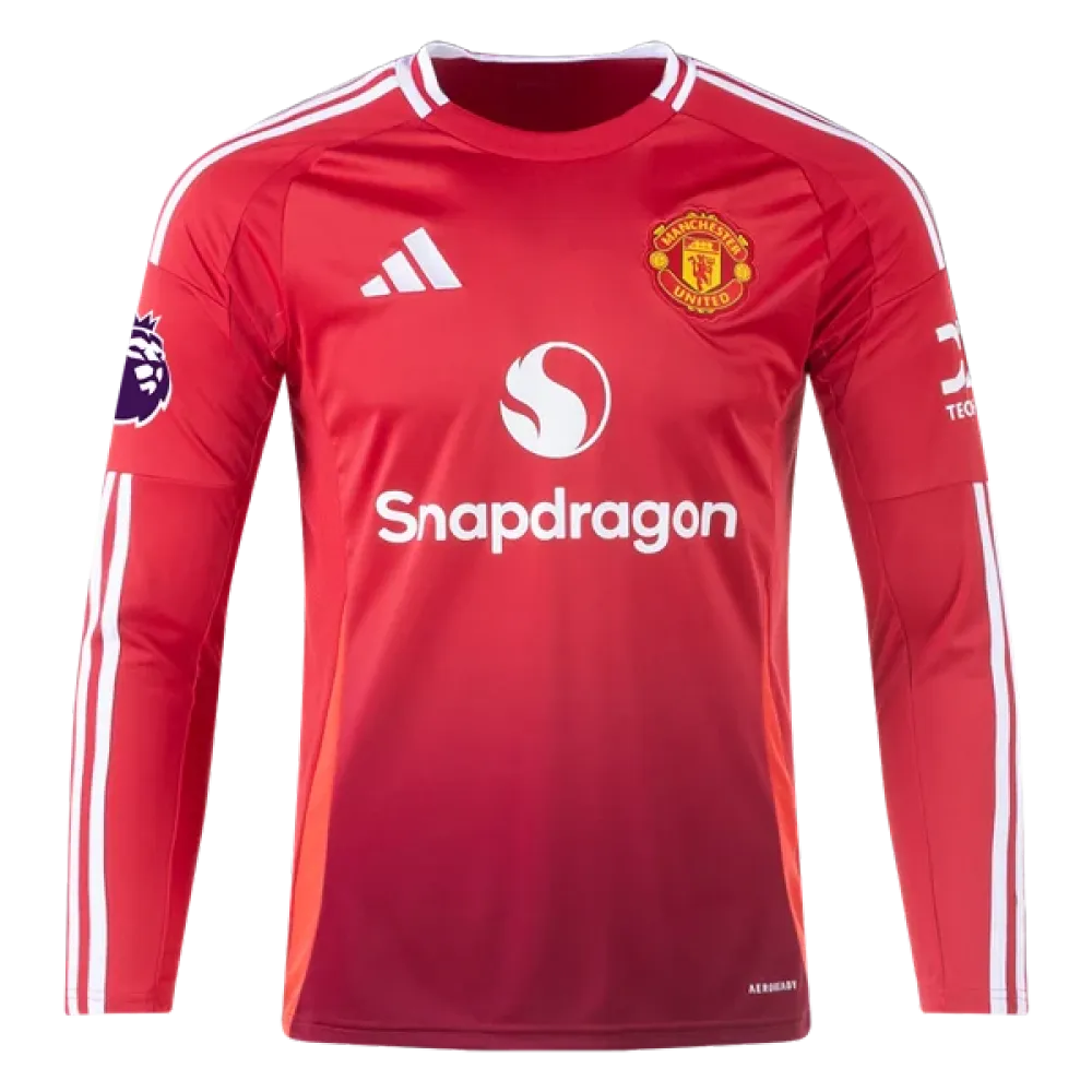 Aaron Wan-Bissaka Manchester United 24/25 Long Sleeve Home Jersey