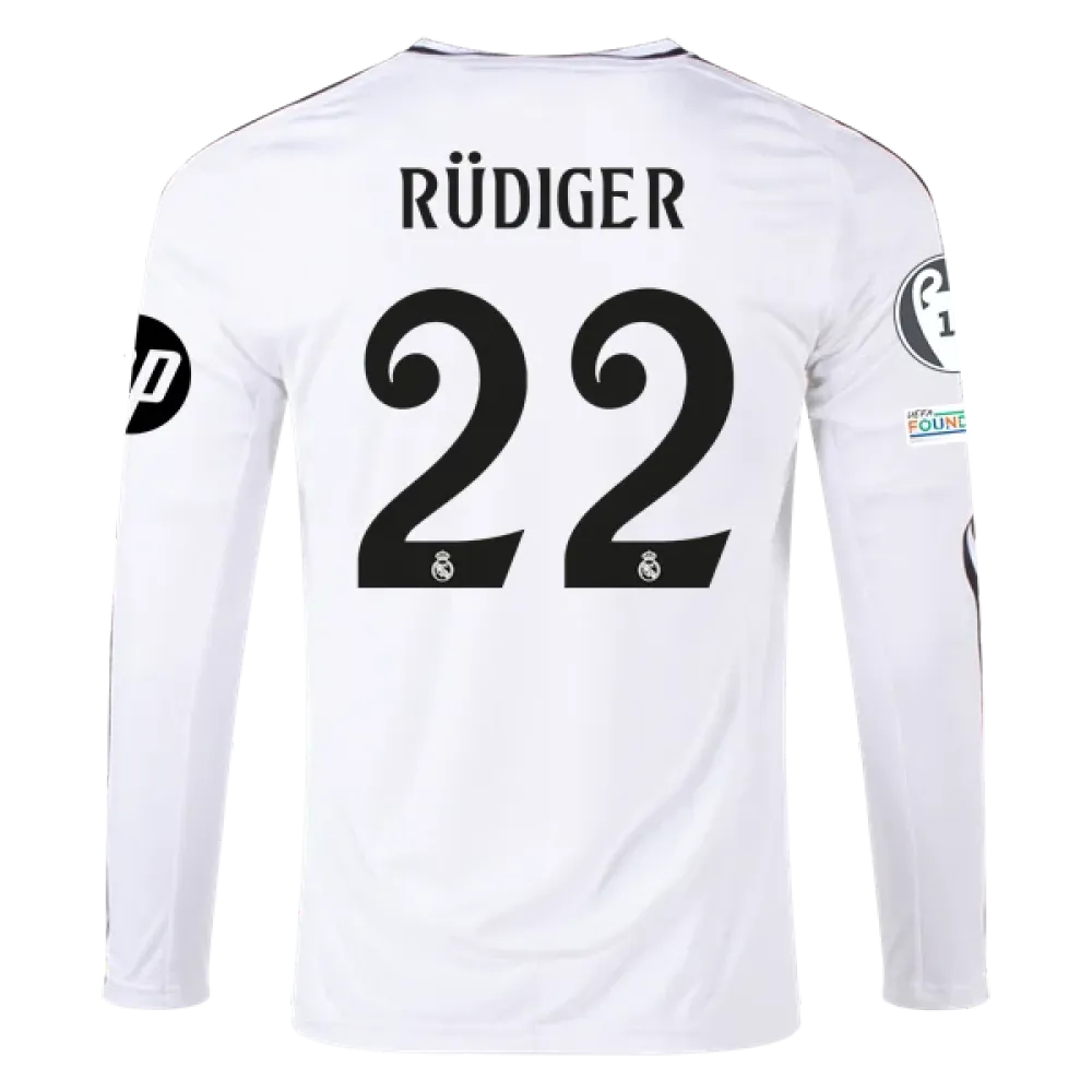 Antonio Rüdiger Real Madrid 24/25 Long Sleeve Home Jersey