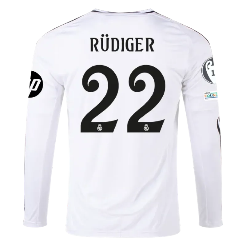 Antonio Rüdiger Real Madrid 24/25 Long Sleeve Home Jersey