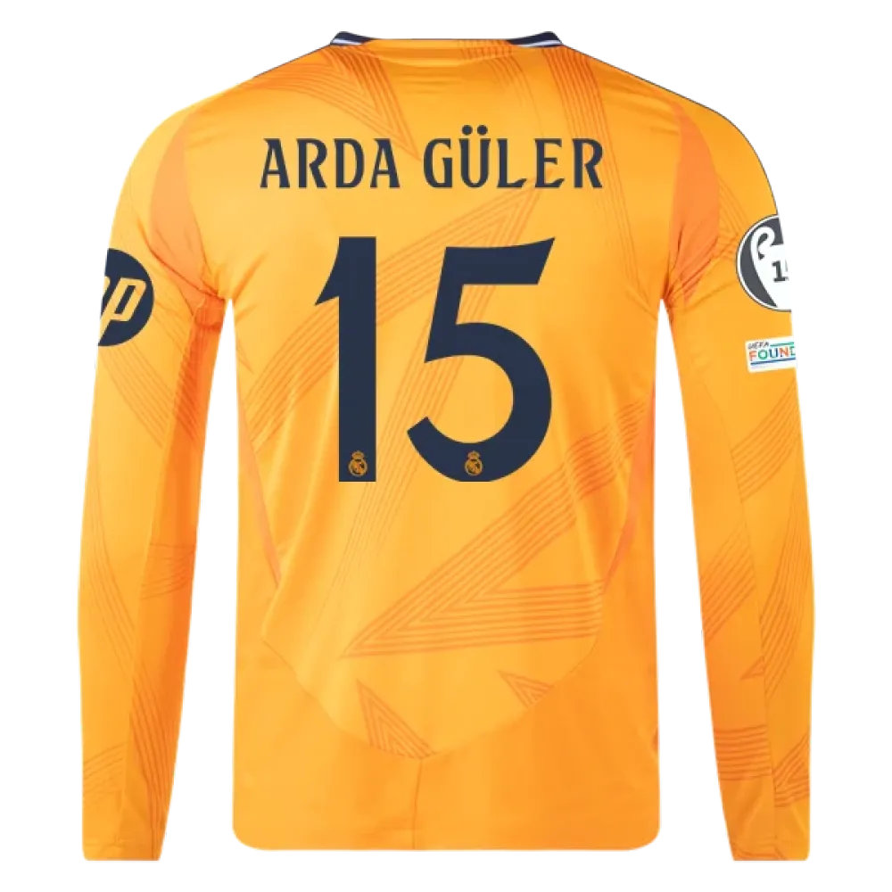 Arda Güler Real Madrid 24/25 Player Long Sleeve Away Jersey