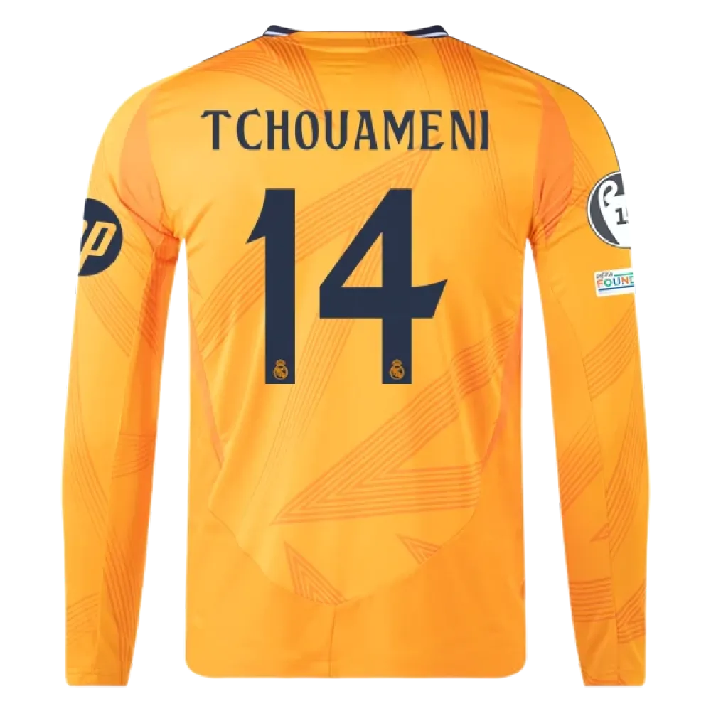 Aurélien Tchouaméni Real Madrid 24/25 Player Long Sleeve Away Jersey