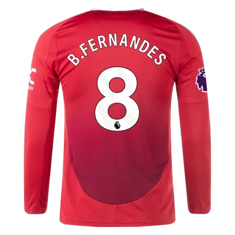 Bruno Fernandes Manchester United 24/25 Long Sleeve Home Jersey