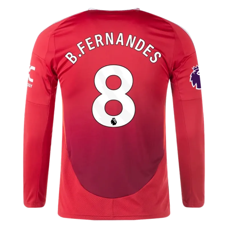 Bruno Fernandes Manchester United 24/25 Long Sleeve Home Jersey