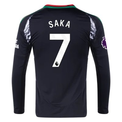 Bukayo Saka Arsenal 24/25 Long Sleeve Away Jersey 01