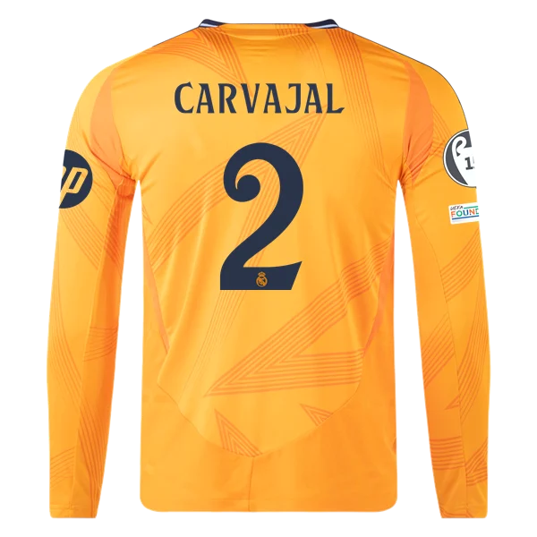 Dani Carvajal Real Madrid 24/25 Player Long Sleeve Away Jersey