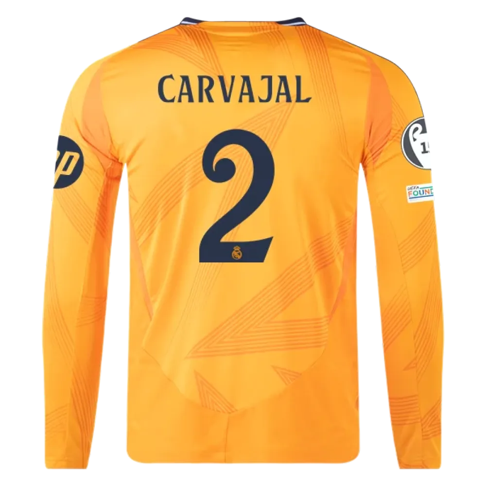 Dani Carvajal Real Madrid 24/25 Player Long Sleeve Away Jersey