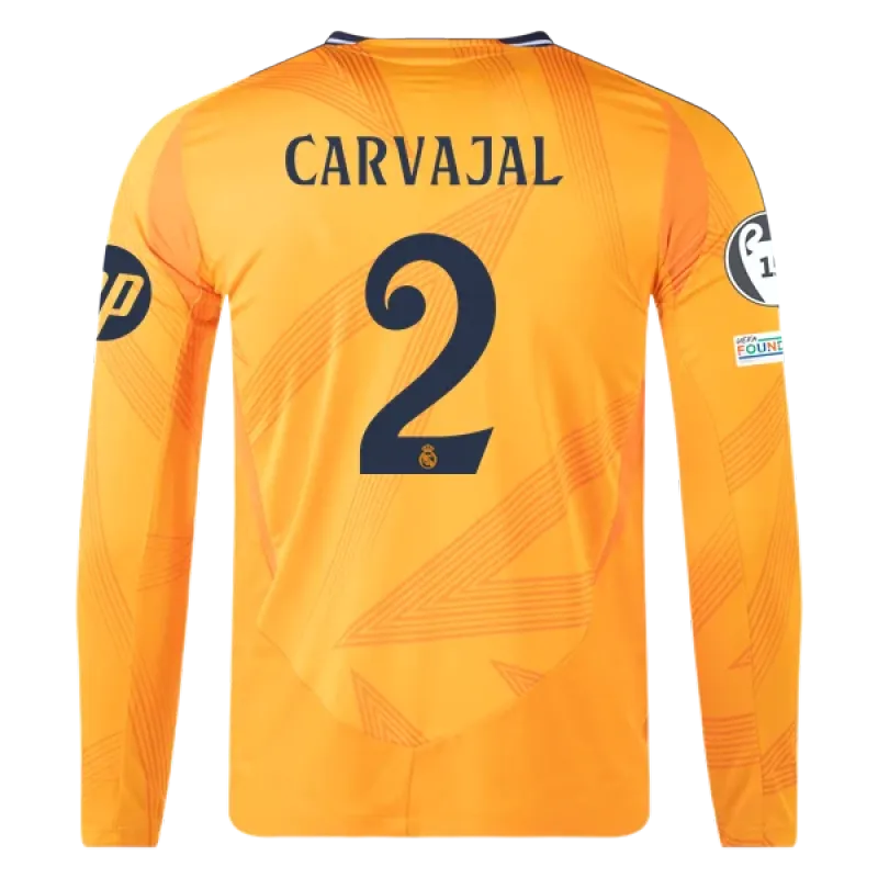 Dani Carvajal Real Madrid 24/25 Player Long Sleeve Away Jersey