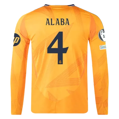 David Alaba Real Madrid 24/25 Player Long Sleeve Away Jersey 01