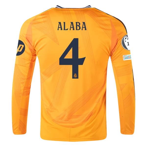 David Alaba Real Madrid 24/25 Long Sleeve Away Jersey