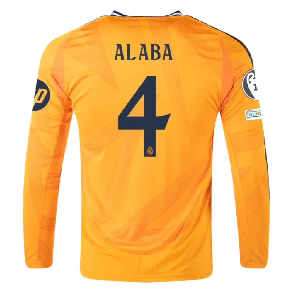 David Alaba Real Madrid 24/25 Long Sleeve Away Jersey