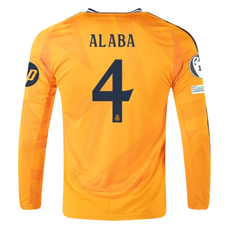 David Alaba Real Madrid 24/25 Long Sleeve Away Jersey