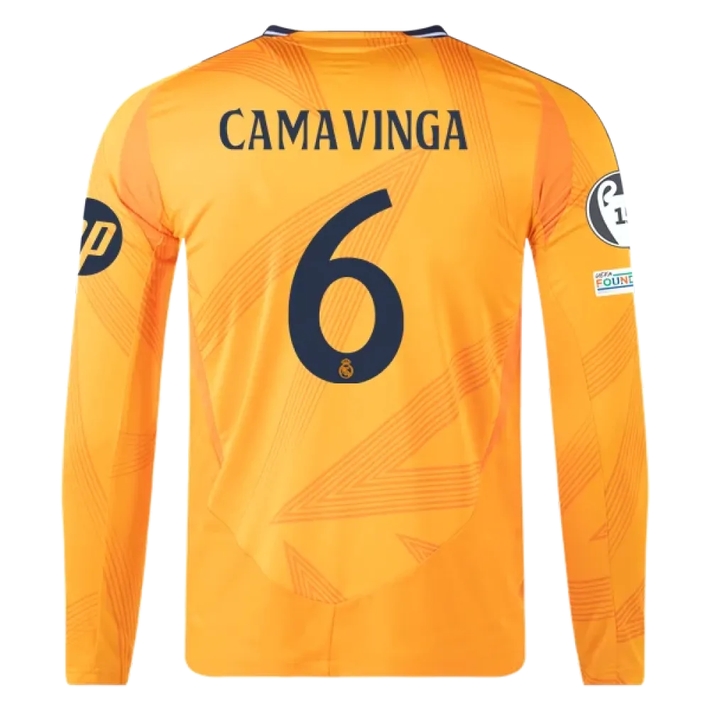 Eduardo Camavinga Real Madrid 24/25 Player Long Sleeve Away Jersey