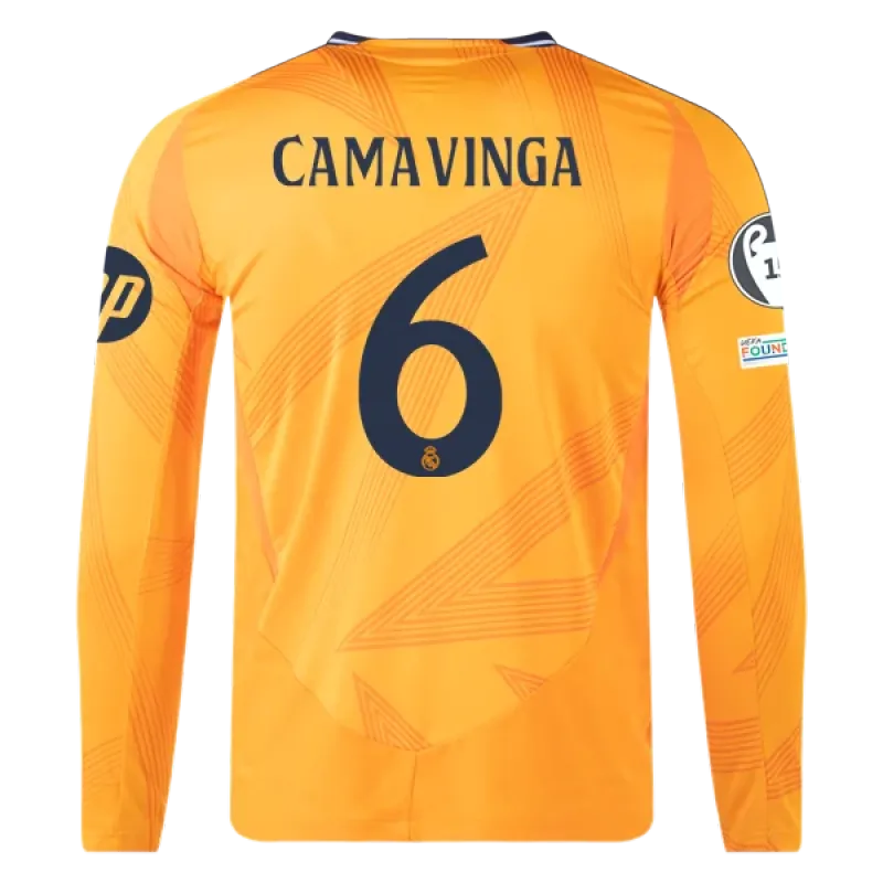 Eduardo Camavinga Real Madrid 24/25 Player Long Sleeve Away Jersey