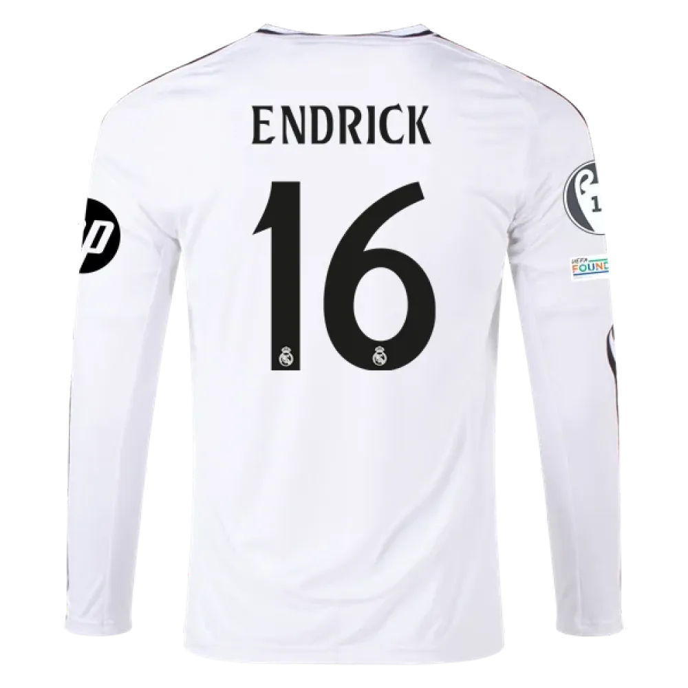 Endrick Real Madrid 24/25 Long Sleeve Home Jersey