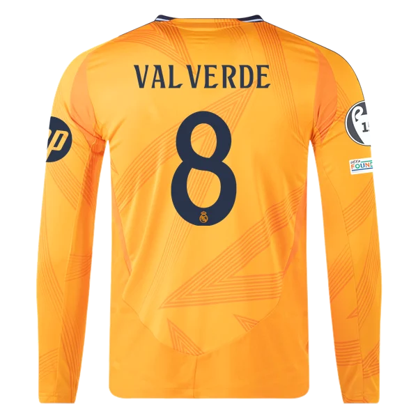 Federico Valverde Real Madrid 24/25 Player Long Sleeve Away Jersey