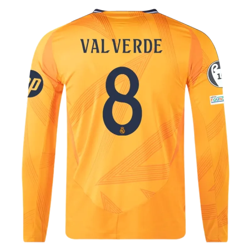 Federico Valverde Real Madrid 24/25 Player Long Sleeve Away Jersey