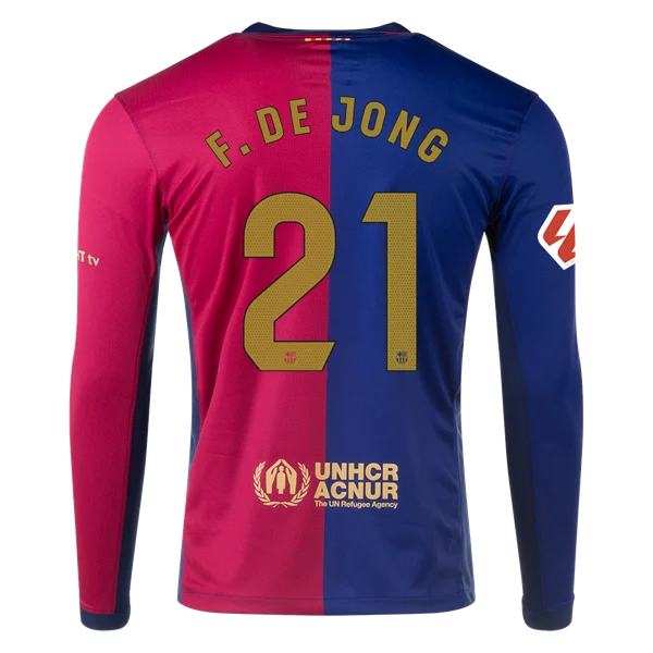 Frenkie de Jong Barcelona 24/25 Long Sleeve Home Jersey