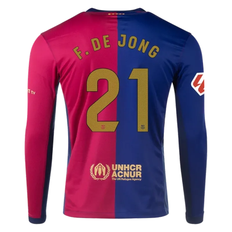 Frenkie de Jong Barcelona 24/25 Long Sleeve Home Jersey