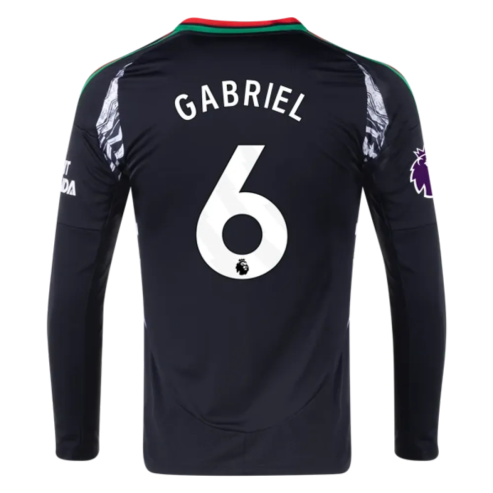 Gabriel Magalhães Arsenal 24/25 Long Sleeve Away Jersey