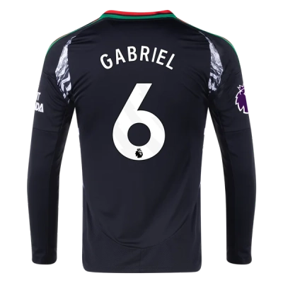Gabriel Magalhães Arsenal 24/25 Long Sleeve Away Jersey 01
