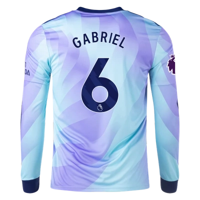 Gabriel Magalhães Arsenal 24/25 Long Sleeve Third Jersey 01