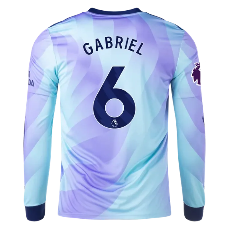 Gabriel Magalhães Arsenal 24/25 Long Sleeve Third Jersey