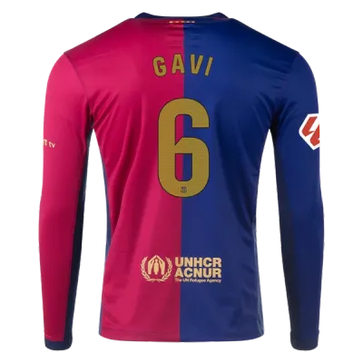 Gavi Barcelona 24/25 Long Sleeve Home Jersey 01