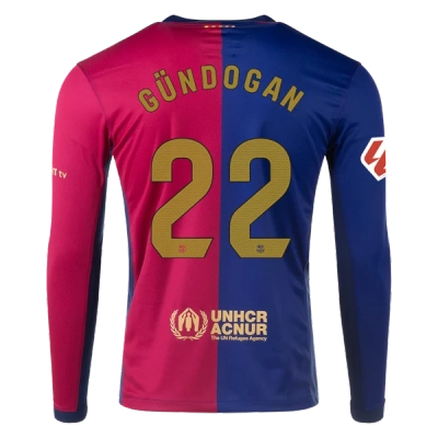 Ilkay Gündogan Barcelona 24/25 Long Sleeve Home Jersey 01