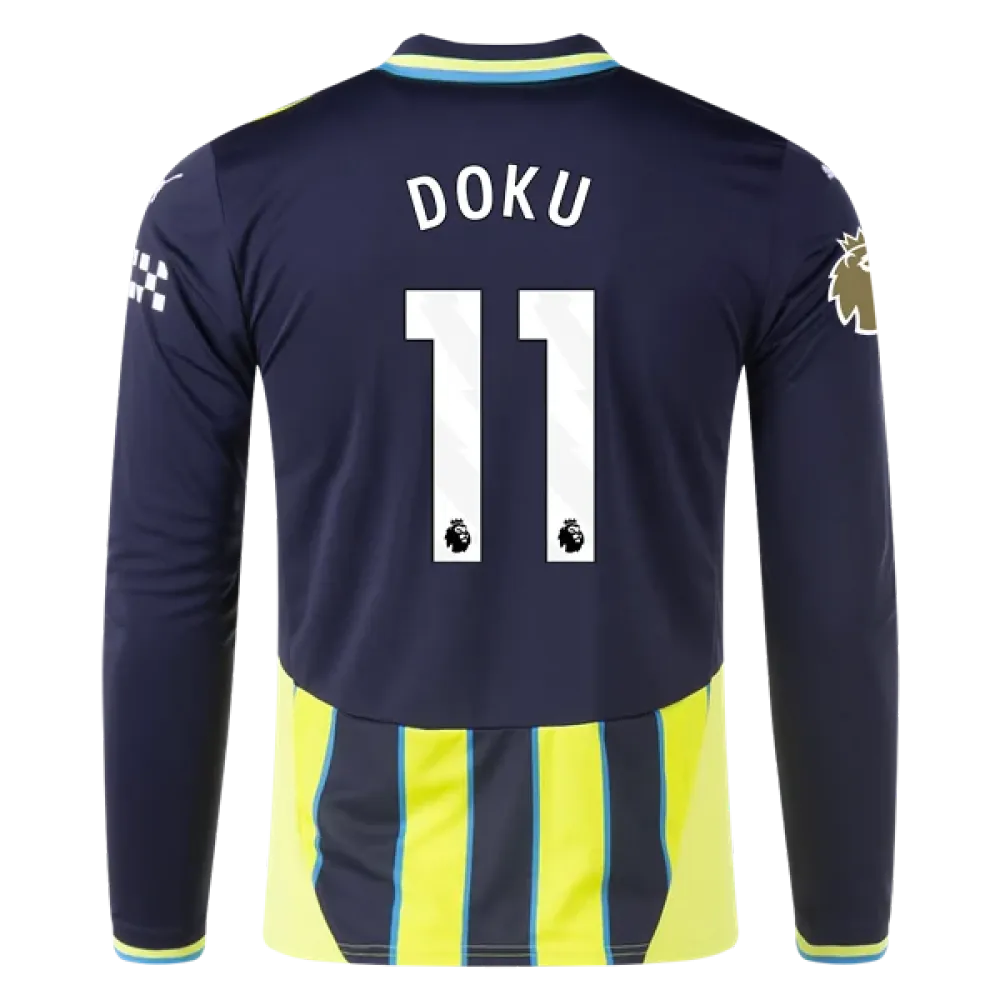 Jérémy Doku Manchester City 24/25 Player Long Sleeve Away Jersey