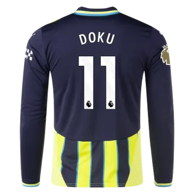 Jérémy Doku Manchester City 24/25 Player Long Sleeve Away Jersey 01