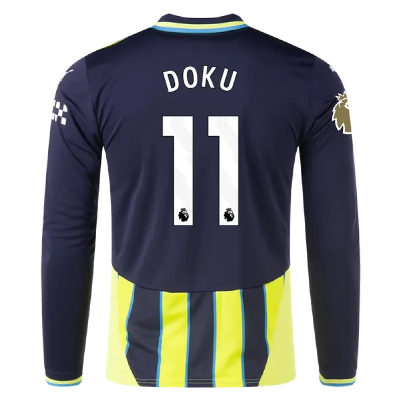 Jérémy Doku Manchester City 24/25 Player Long Sleeve Away Jersey