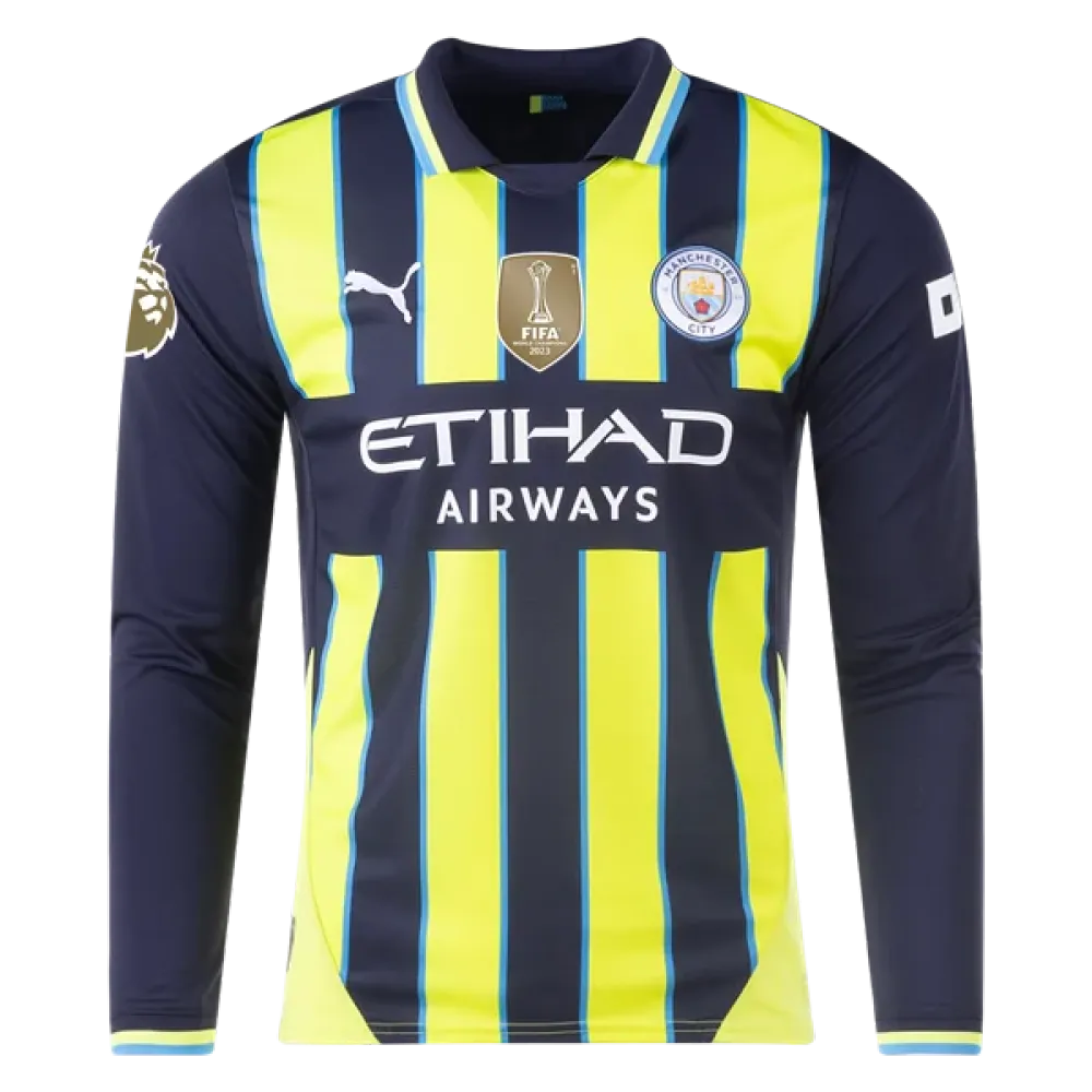 Jérémy Doku Manchester City 24/25 Player Long Sleeve Away Jersey