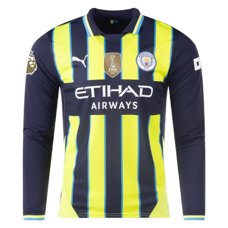 Jérémy Doku Manchester City 24/25 Player Long Sleeve Away Jersey