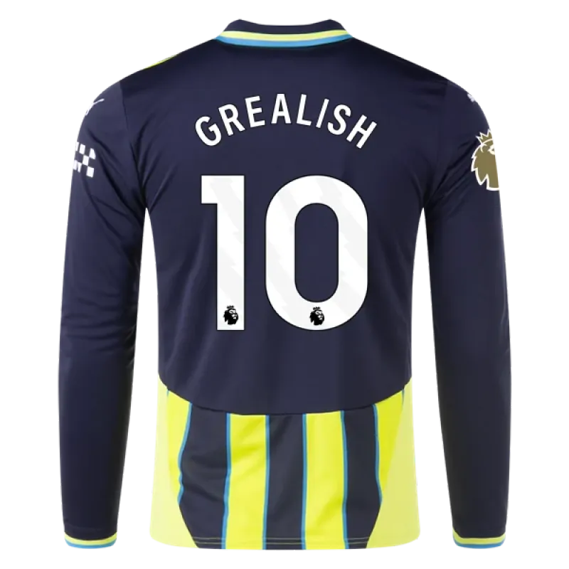 Jack Grealish Manchester City 24/25 Player Long Sleeve Away Jersey