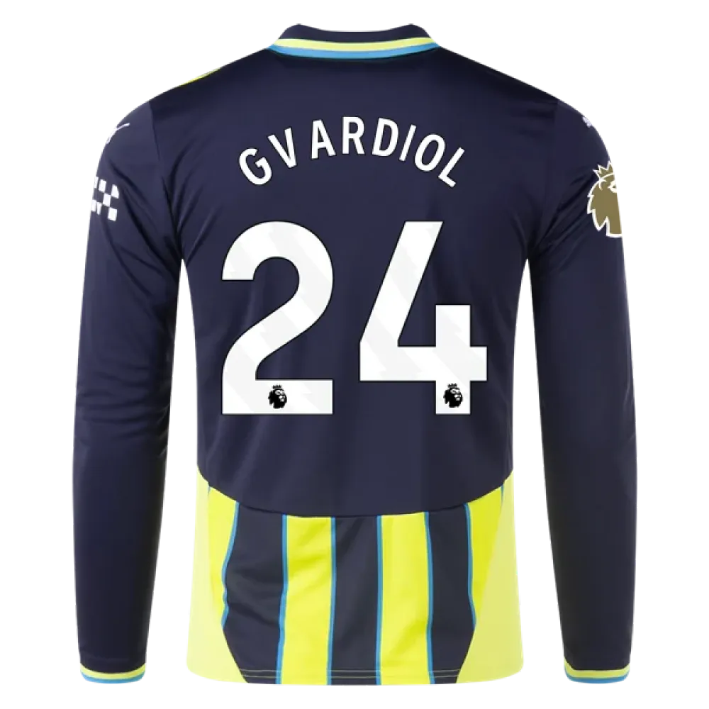 Joško Gvardiol Manchester City 24/25 Player Long Sleeve Away Jersey